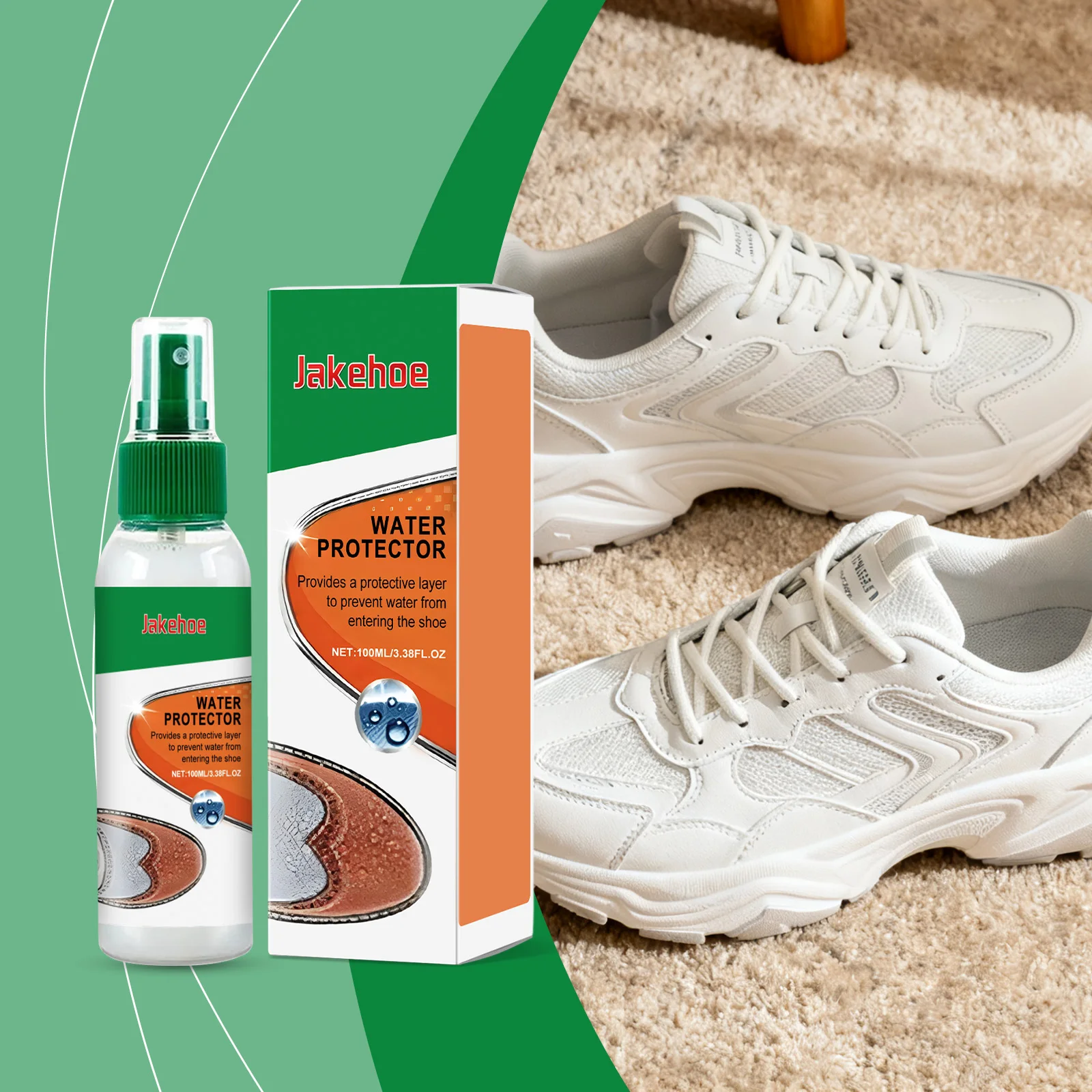 Instant Water Repellent Spray, Portable Anti-Fouling Shoe Protector, Invisible Shield for Rain & Stains