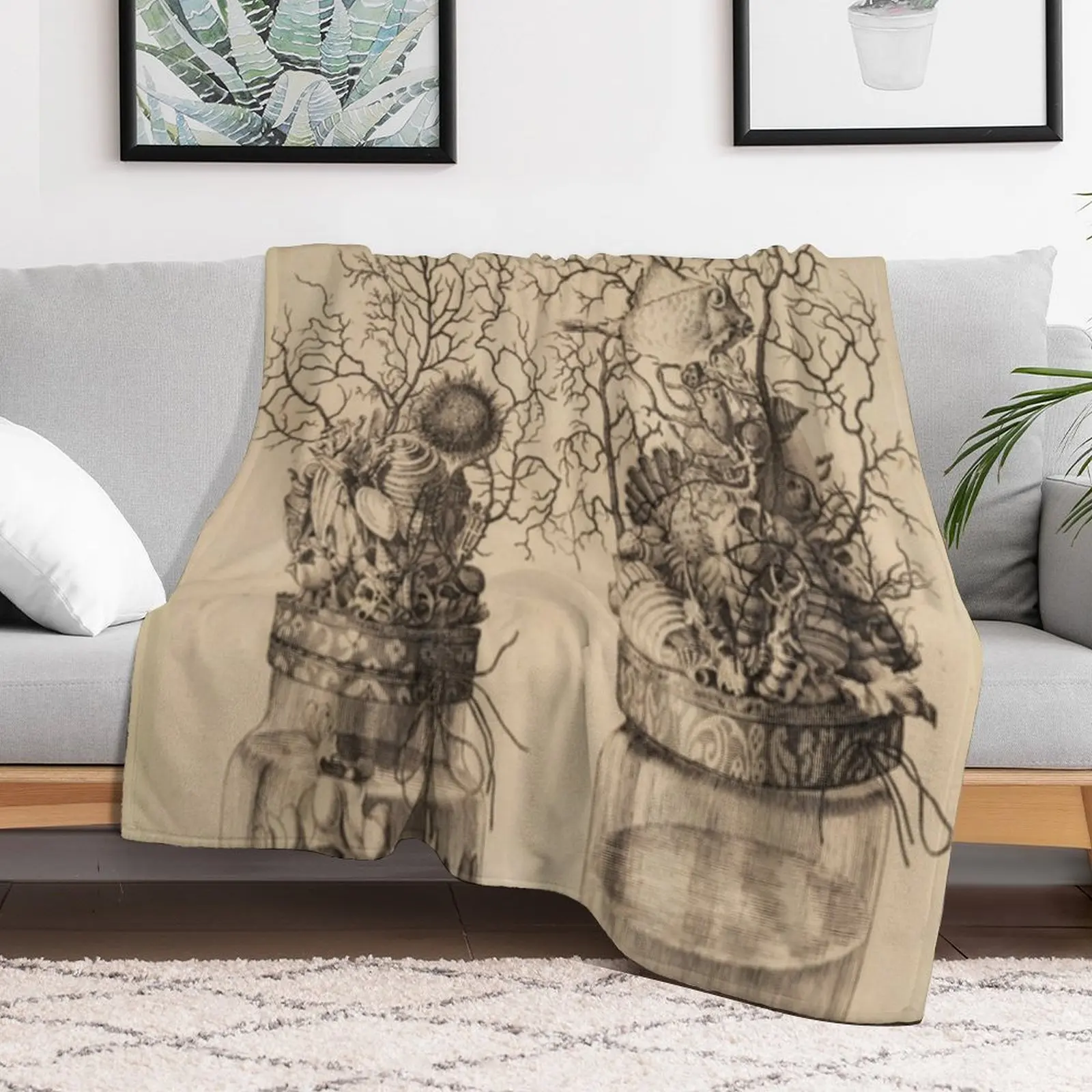 Cabinet Of Curiosity Corals Throw Blanket Nap Camping heavy to sleep Fashion Sofas Blankets