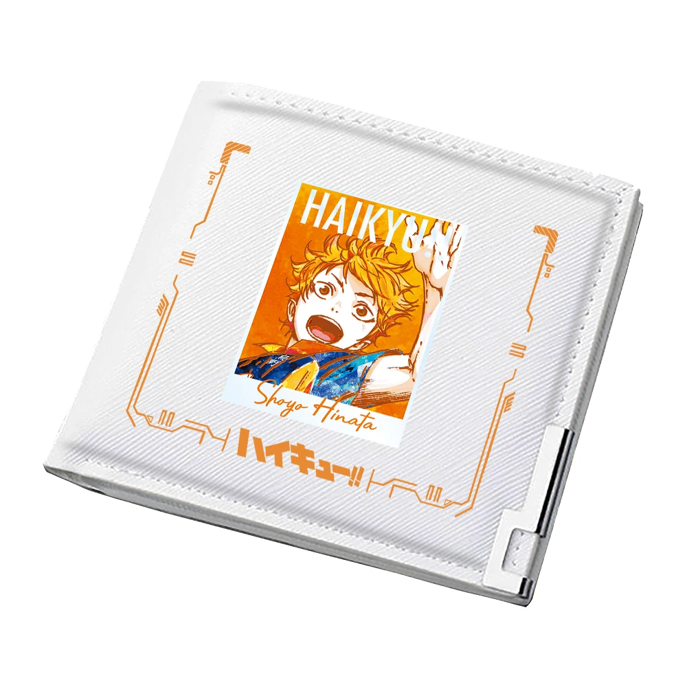 هايكيو!! Karasuno VBC أنيمي قصيرة محفظة بولي Cartoon الجلود الكرتون المحافظ الأبيض حاملي بطاقات الهوية للجنسين المال حقيبة الفتيات حقيبة صغيرة مخلب #2