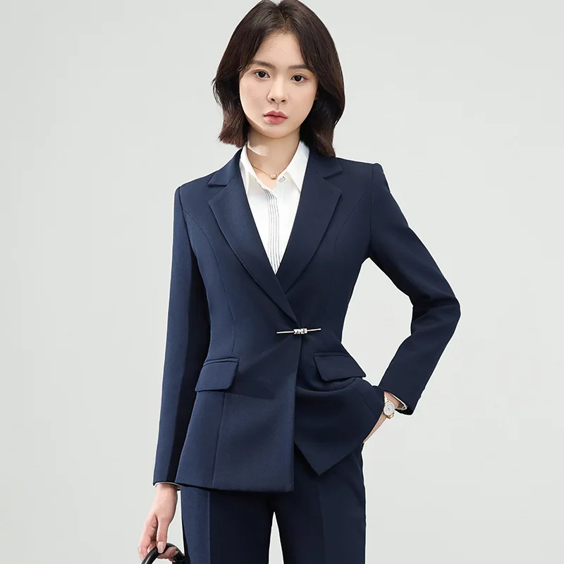 Professional Suit for Women, Long Sleeve Blazer, Autumn and Winter New Fashionable Elegant Hotel Front Desk Attendant Workwear U
