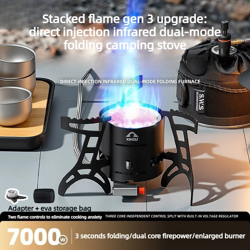 Split Cassette Folding Stove Lightweight Outdoor Tea‑Making Stove Camping Picnic Cookware For Mocha Pot Tea Brewing