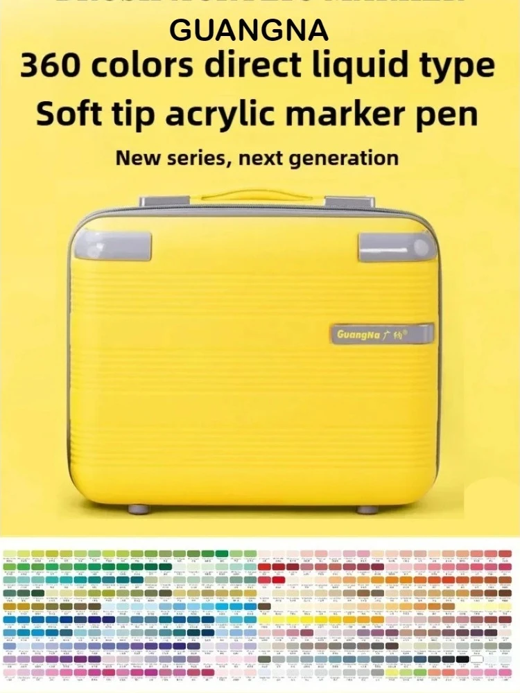 

GUANGNA 360-12 Colors Direct-liquid Acrylic Marker Pen Waterproof Pen Soft Brush Nib for Stone Christmas Art Supplies Stationery