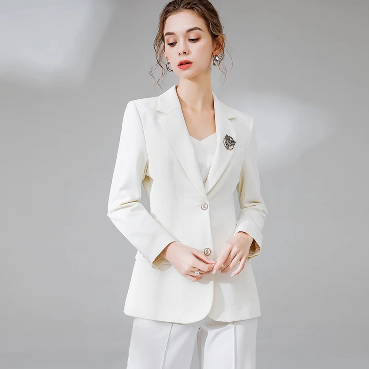 Ele Slim Fit Suit Jaet for Women Early Spring New Sle Waist Cinching Casual High End Feel Commute Sle Long Sve