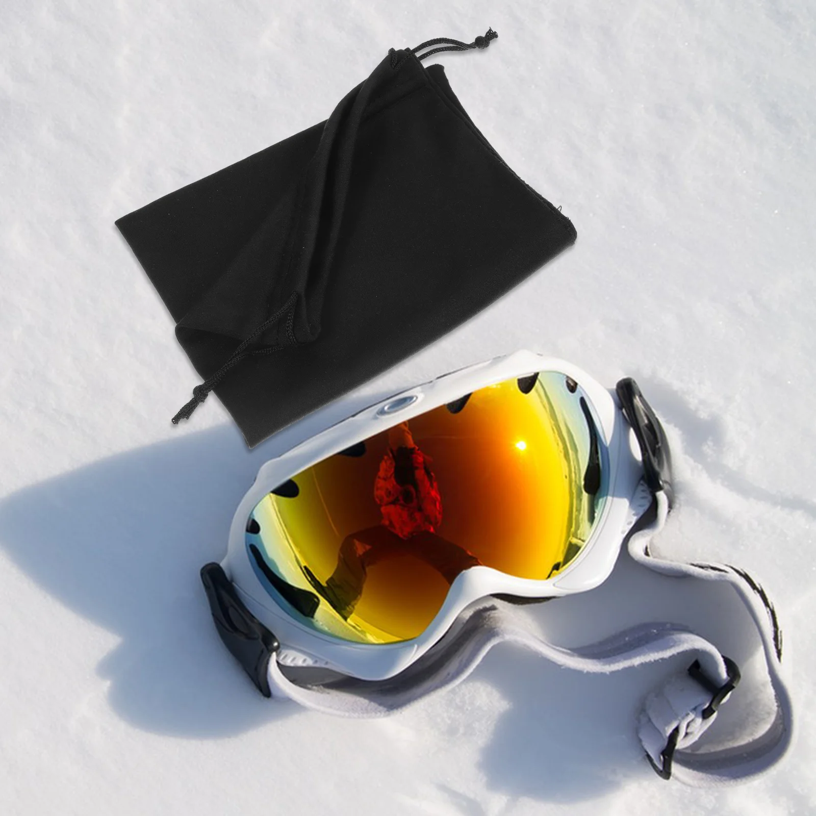 10 Uds gafas de esquí con cordón bolsillo máscara bolsa de transporte estuche para gafas gafas de sol bolsa de franela hombre Snowboard