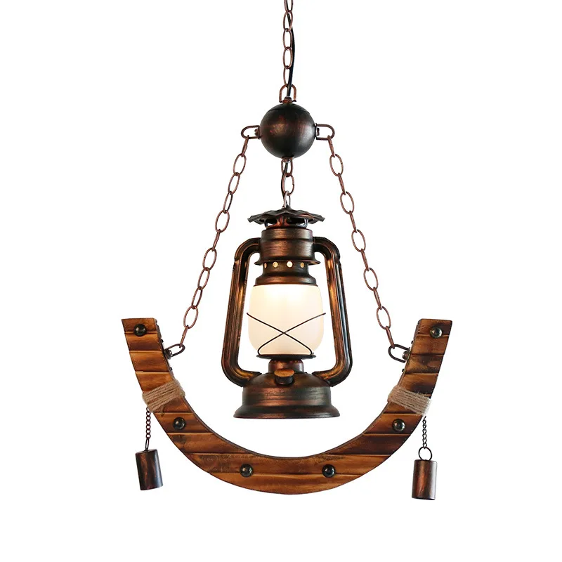 

Country Kerosene Lamp Chelier Bamboo Restaurant Weaving Pendent Ceiling Light Lustres