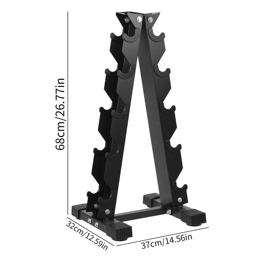 5-Tiers Dumbbell Rack Home Sports Fitness Equipment Storage Holder Weight Support Dumbbell Floor Bracket Gym Space Saver Shelf