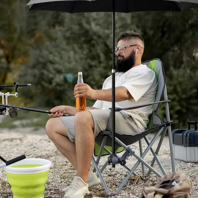 Supporto Per Ombrellone Da Ringhiera - Universale, Senza Fori, Con Portabicchieri - Foto 4