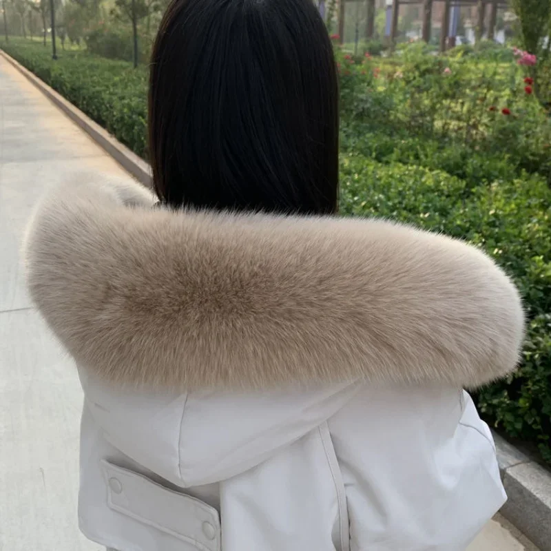 Neck Warmer Winter Plush Fox Fur Collar for Women Artificial Fur Scarf Shawl Down Jacket Collars Luxury Scarf Clothing Accessory