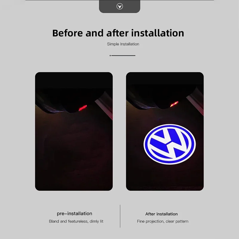 Car Door Welcome Light Logo Projector Lights Accessories For VW GTI Polo Golf Passat Tiguan Arteon Touareg Taigo Caddy Jetta Bee