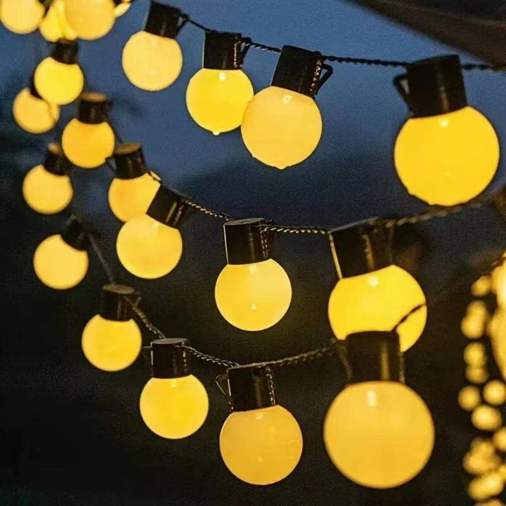 1PC 10/20LED Solar Powered G40 Globe String Lights,Outdoor Waterproof Fairy Lights for Home Party Garden Patio Yard Decor