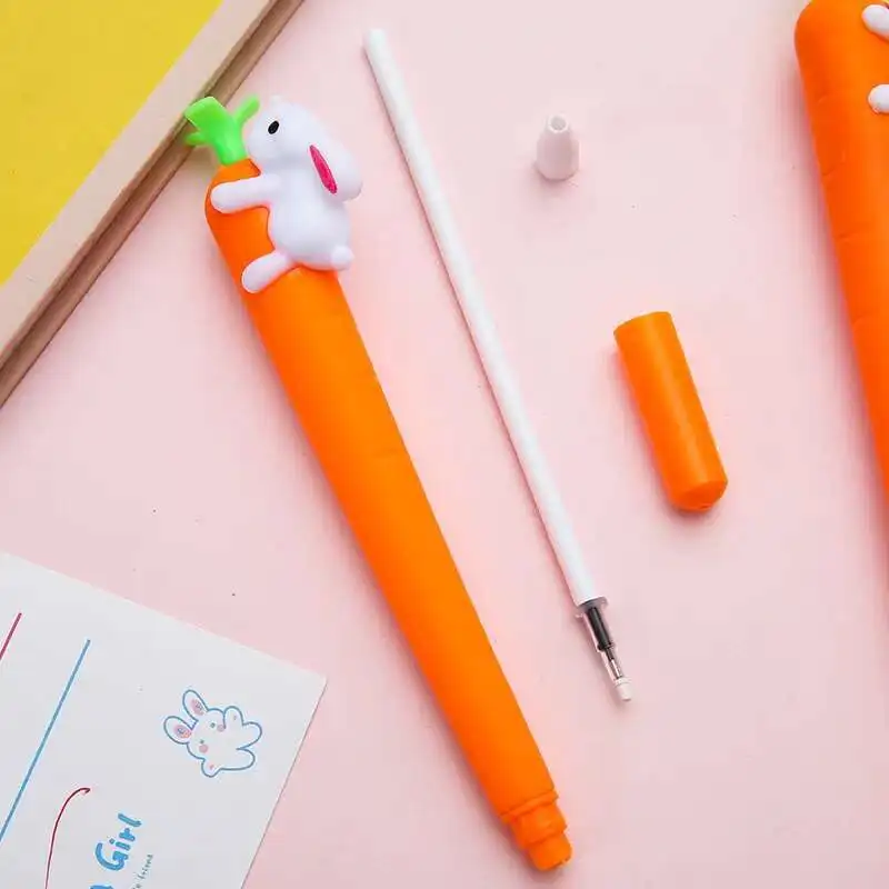 1 Stück Lytwtw's Cartoon Karotte Kaninchen Kawaii Schulbedarf Büromaterial Gelstift Niedlich Kreativ Süß Reizend Hübsche Stifte – Detail 17