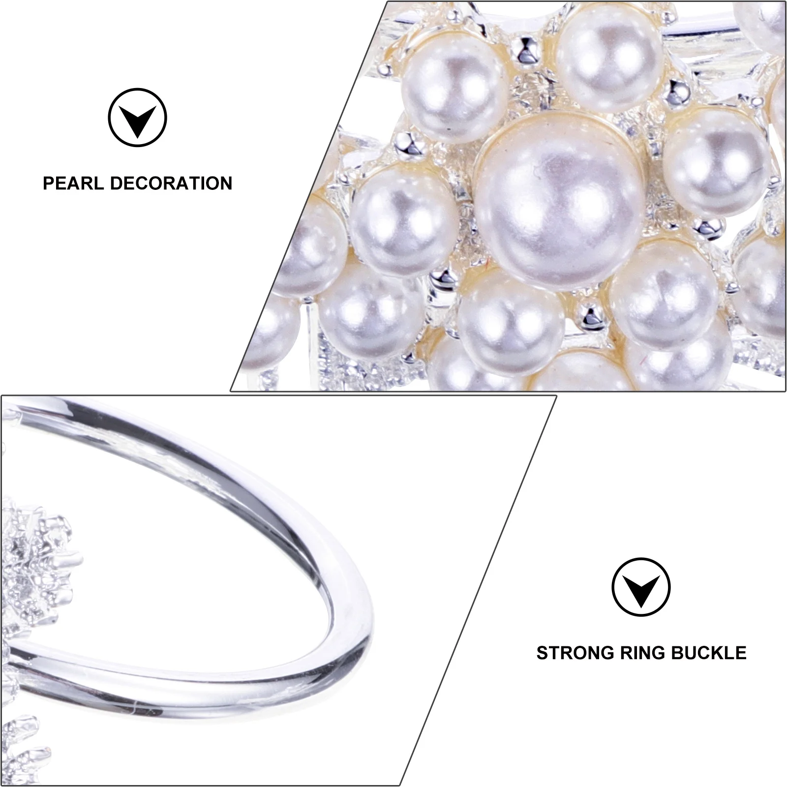 

2Pcs Napkin Circle Christmas Snowflake Pearl Buckle Elegant Dinner Party Napkin Holder Holiday Supplies Christmas Supplies