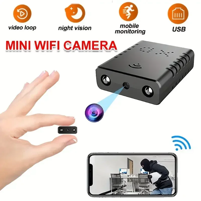 Mini caméra XD IR-CUT - Micro caméra Full HD 1080P avec vision nocturne IR et détection de mouvement