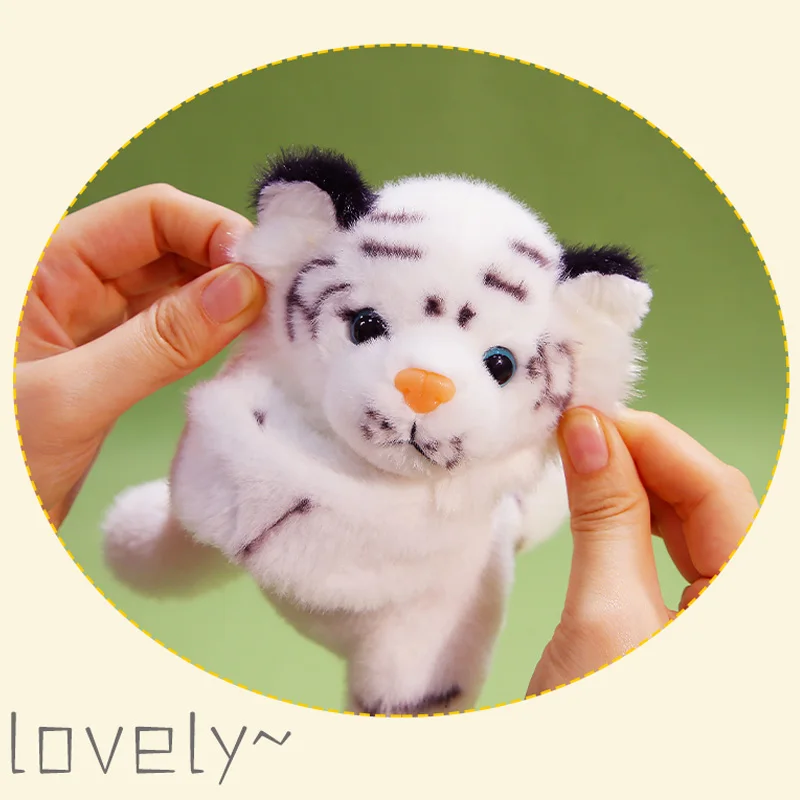 Kawaii الأبيض النمر صفعة سوار ألعاب من القطيفة لطيف زخرفة الزخرفية لطيف تصميم رائعة النمر معصمه الإجهاد تخفيف اللعب #6