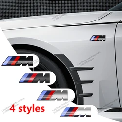 For BMW M LOGO Fender Emblem Badge Rear Trunk Badge 1 3 5 7 Series X1 X3 X5 X6 M Sports Sticker Car Accessories Sticker Styling