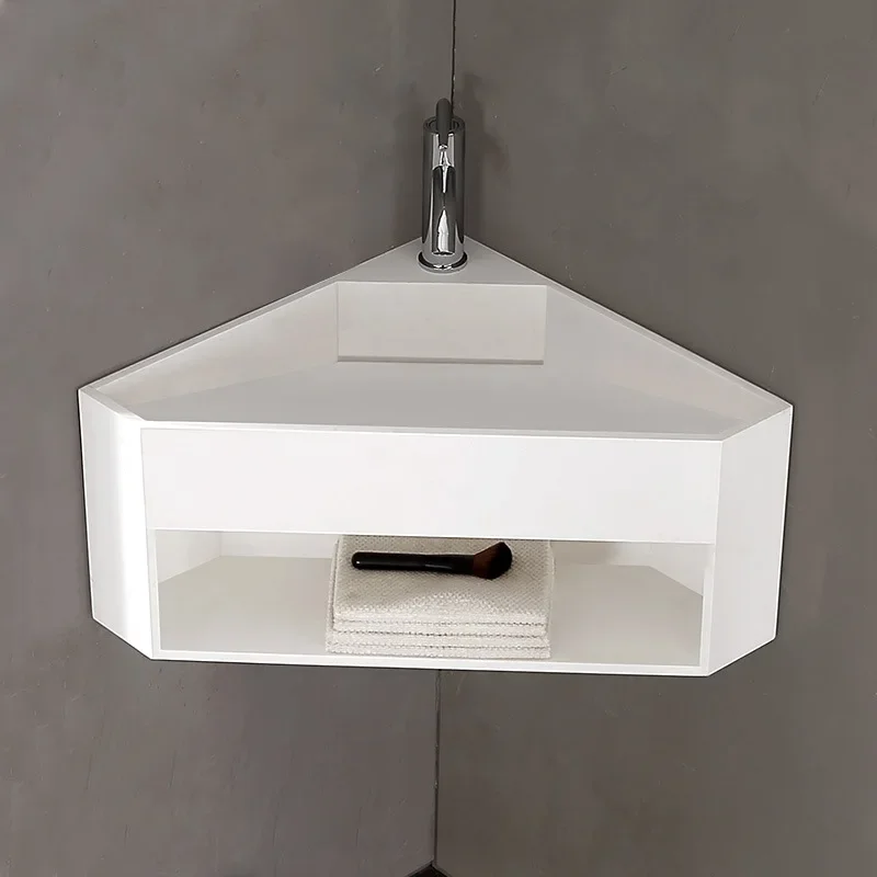 Corner artificial stone hanging basin Washbasin Hotel B & B Washbasin Household wall-mounted triangle