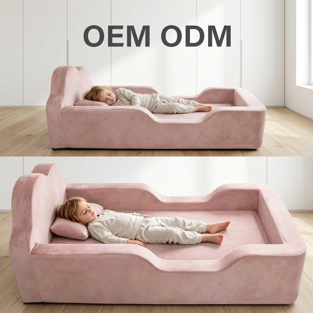 CUSTOM Corner Compressed Living Room Bedroom Boneless Foam Floor Kids Toddler Play Sleeper Cushion Sofa Set Baby Furniture