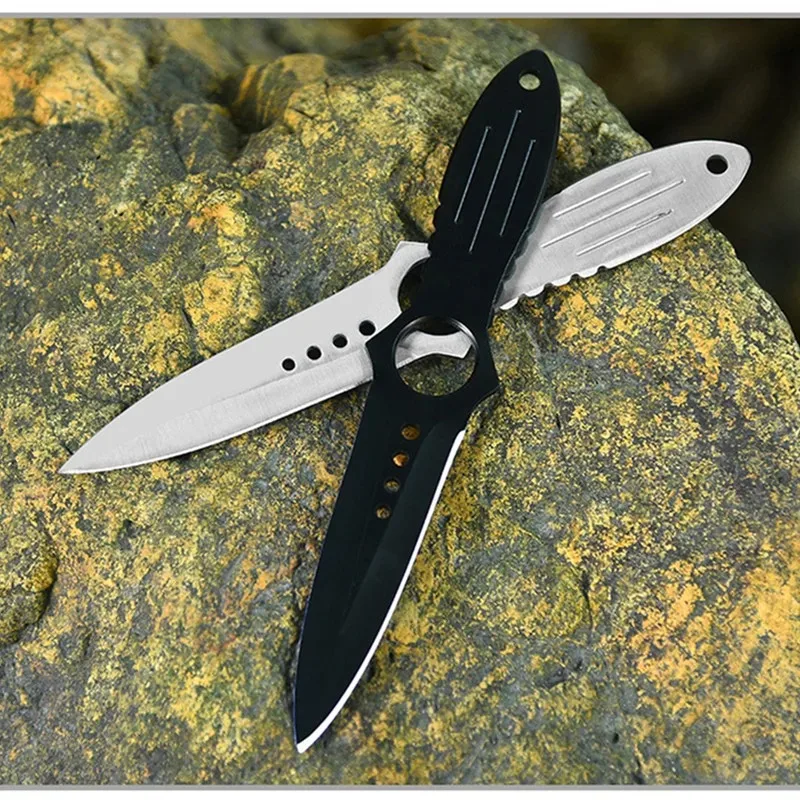 Portable diving knife, outdoor leg strap defense knife, camping outdoor sharp-edged knife
