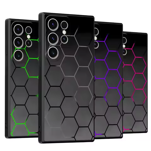Fashion Honeycomb Design Case for Samsung Galaxy S24 Plus S21 FE S25 Edge S20 S23 Ultra Black Soft Phone Cover