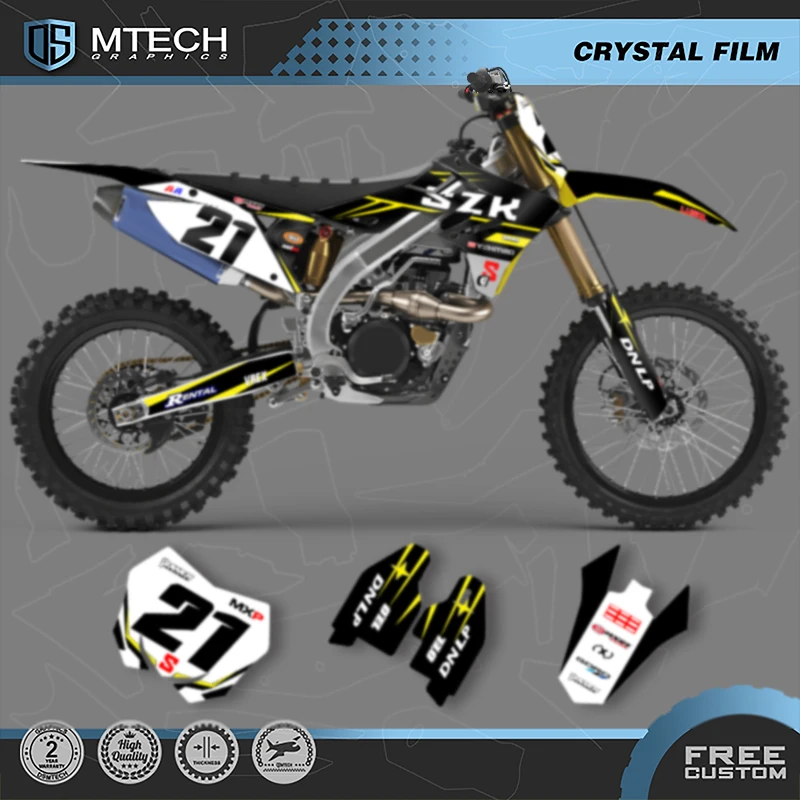 

DSMTECH MOTO Custom Team Motorcycle Graphics Background Decals Stickers Kits For SUZUKI RMZ450 2018 2019 2020 19-22 RMZ250 001