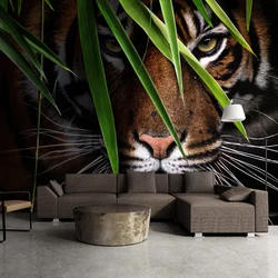 Custom 3D Photo Wallpaper Tiger Poster Wall Painting Living Room Entrance Bedroom Background Wall Art Animal Mural Wall Covering