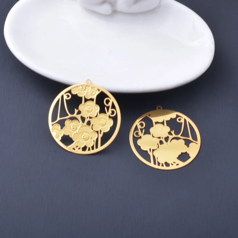 6pcs brass Fan-shape charm leaves Pendant DIY Jewerly Making Accesories