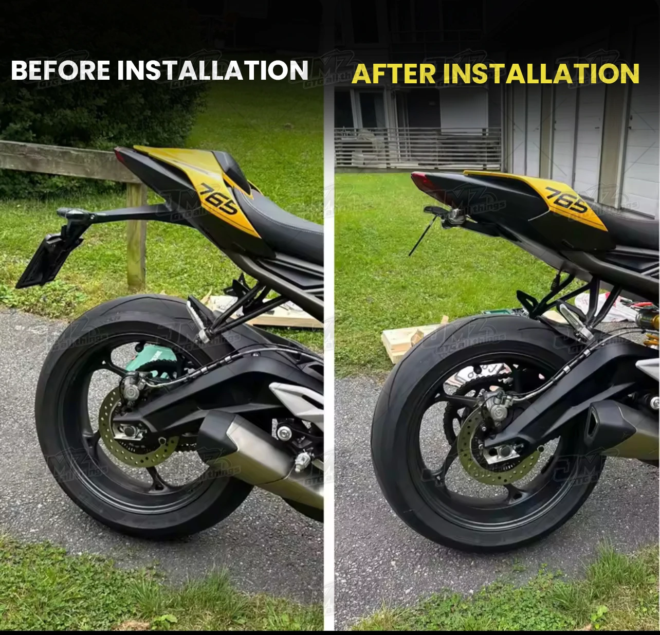 For triumph Street 765RS 765R  Motorcycle 765rs Rear Short Tail Stock License  Holder Tailstock Frame Bracket
