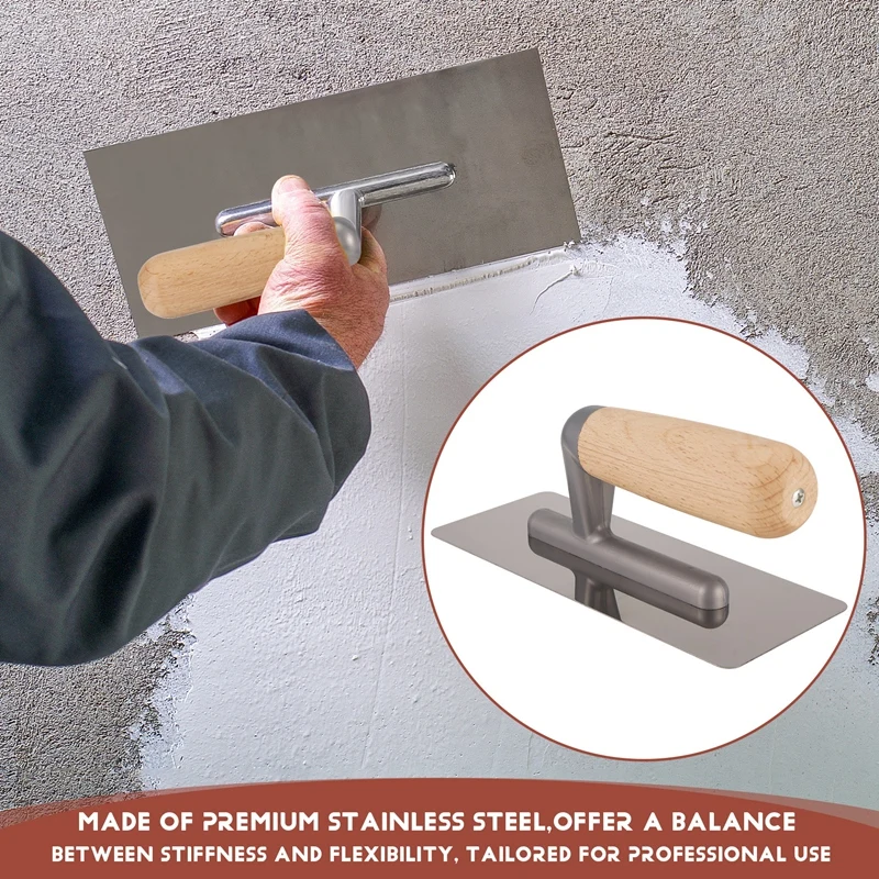 2 Pieces Stainless Steel Venetian Plaster Trowel, Paint & Plaster Trowel Sets Paint Plastering Finishing Hand Tools