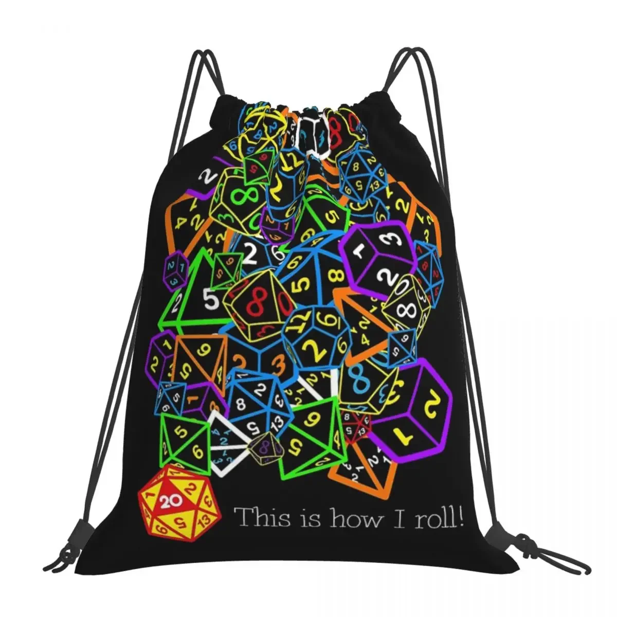 

D And D (Dungeons And Dragons) Backpacks Portable Drawstring Bags Drawstring Bundle Pocket Shoes Bag BookBag For Travel Students