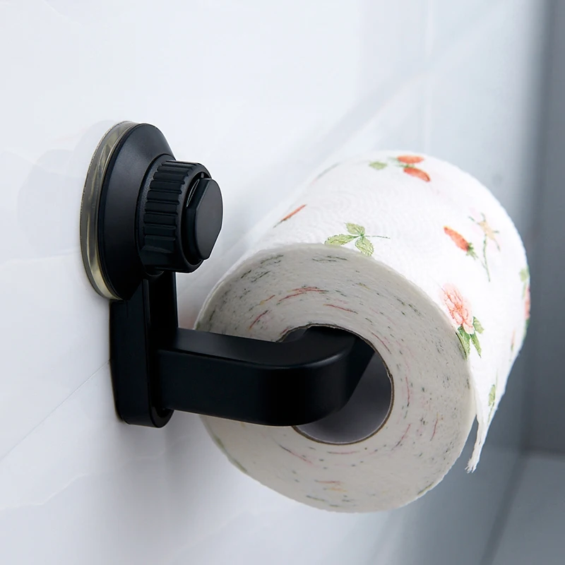 Bathroom Paper Roll Holder No Punching Wall Mounted with Suction Cup Towel Roll Dispenser for Toilet Kitchen Vacuum Adsorption