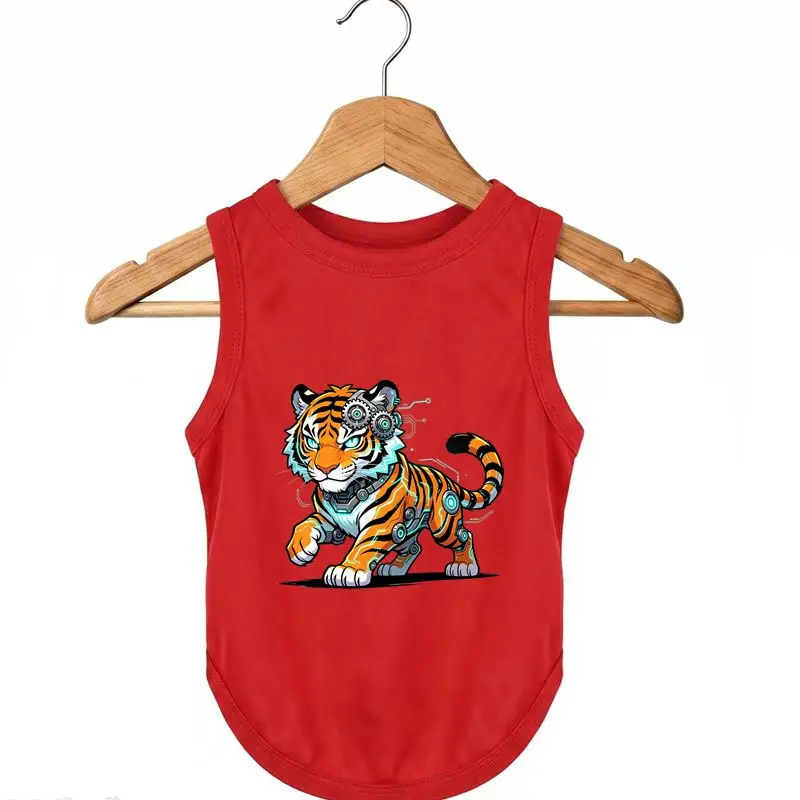 

Summer Dog Vest - Cyber Tiger Print, Breathable Cool, Pet Summer Clothes, Fashion Comfort.