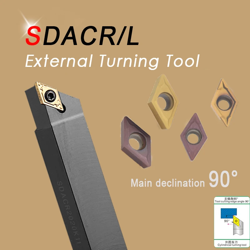 

SDACR0808H07 SDACR1010H07 SDACR1212H07 External Turning Tool Holder Metal Lathe Boring Bar Cutting Accessories CNC Lathe