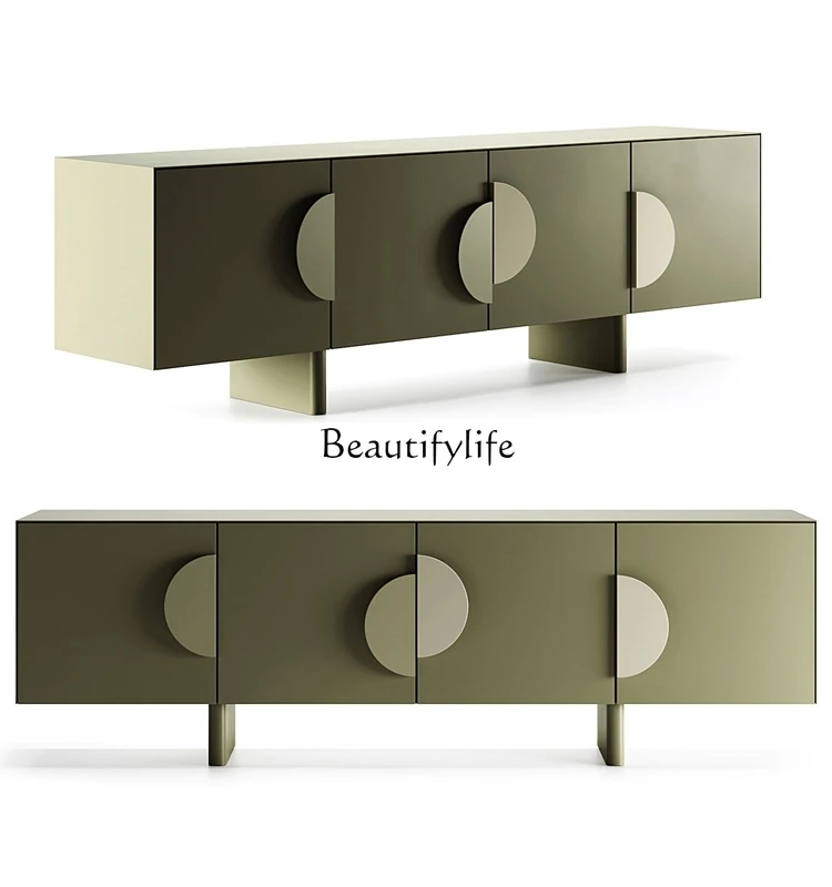

Simple modern paint cream style designer TV cabinet wabi sandy wind minimalist locker model room Nordic