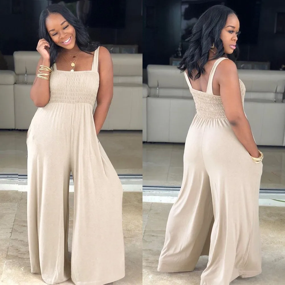 Pantaloni casual da donna a vita alta a gamba larga colletto quadrato pantaloni lunghi larghi estate 2020 abbigliamento casual da donna Faion