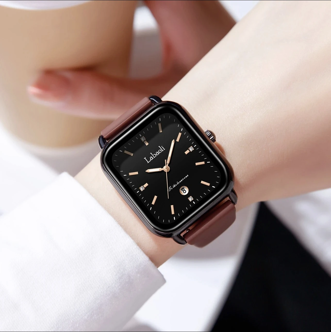 New high-end light luxury fashion square ladies quartz watch, elegant women's watch, modern quartz watch, ladies designer watch