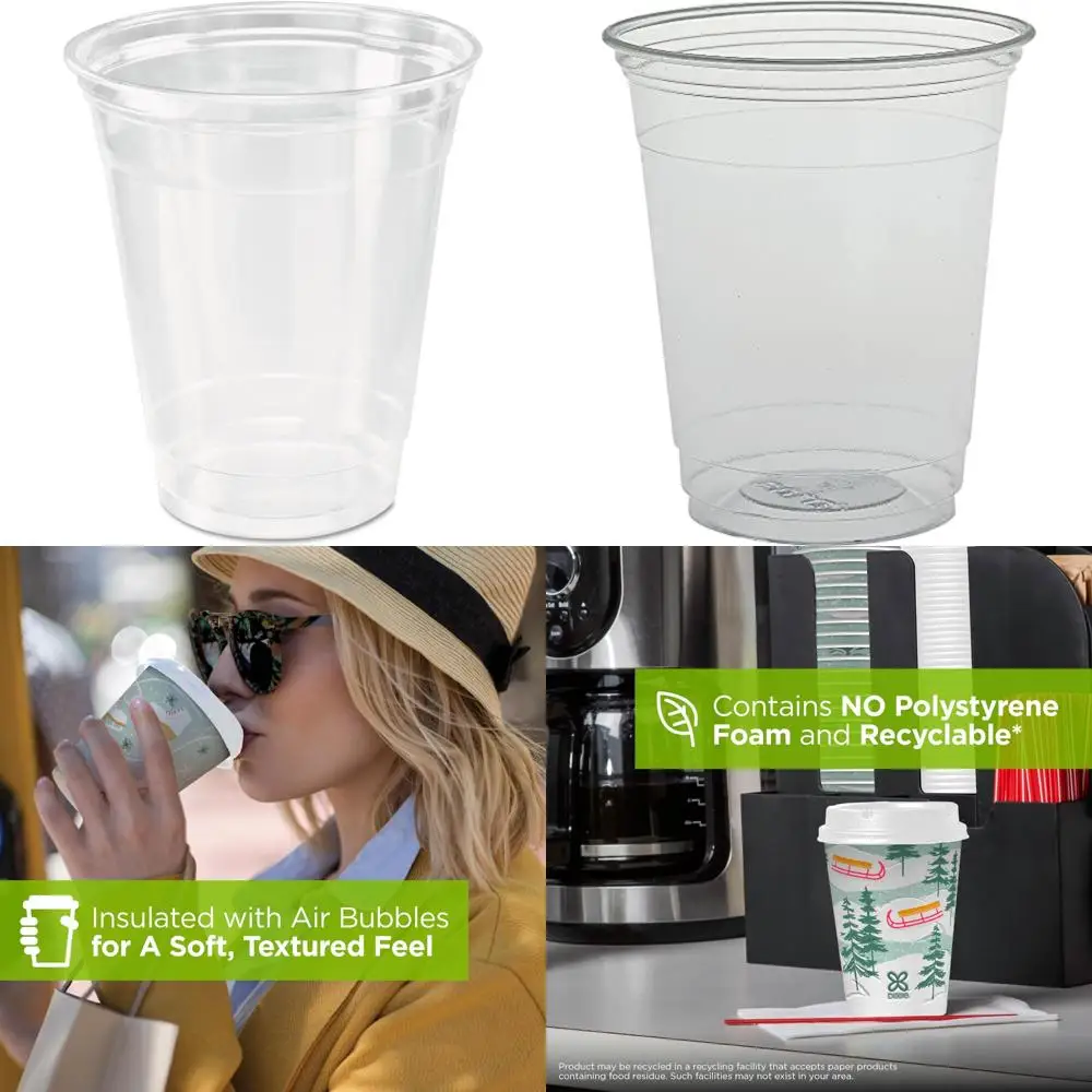 

Clear PET Cups, 12-14 oz, Squat Style, Ultra Transparent, 50 Cups per Bag, 1000 Cups per Carton