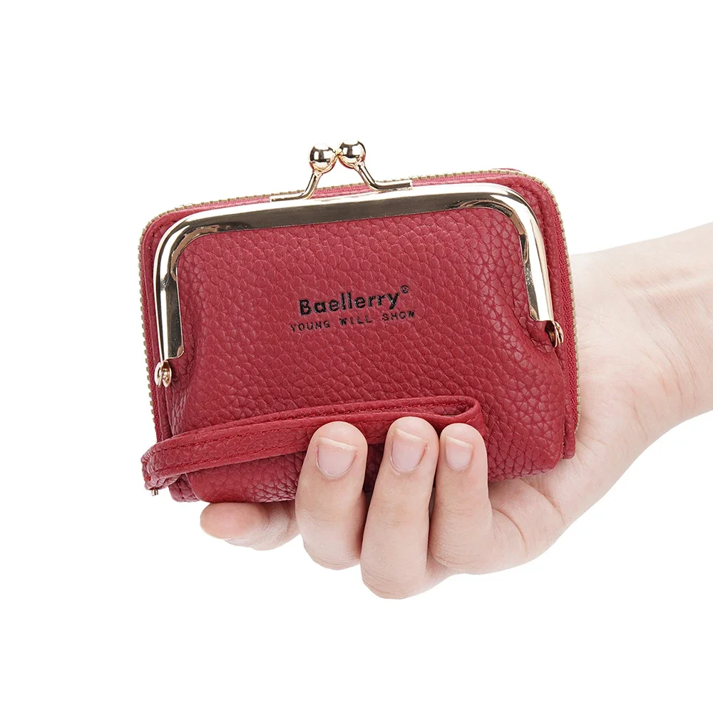 

Baellerry Small Wallets for Women Zipper ID Credit Card Holder Business Leather Mini Purse with Coin Pocket Fashion Women Wallet