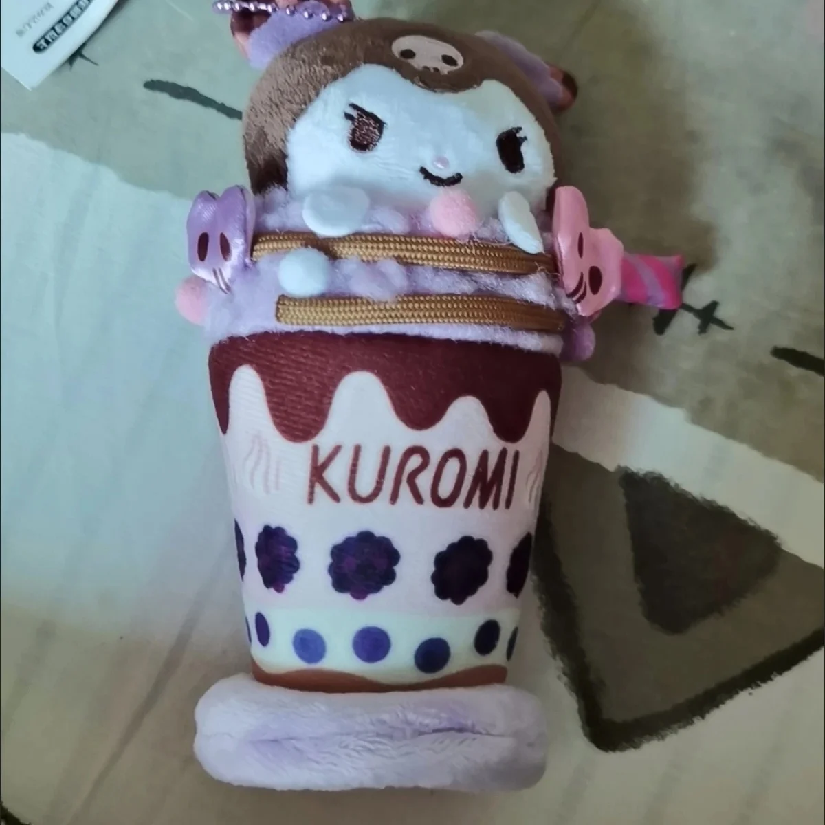 Hello Kitty Pom Pom Purin Cartoon Colorful Fruit Dessert Cup Plush Stuffed Toy Keychain Tote Bag Pendant Birthday Gift Student view 5