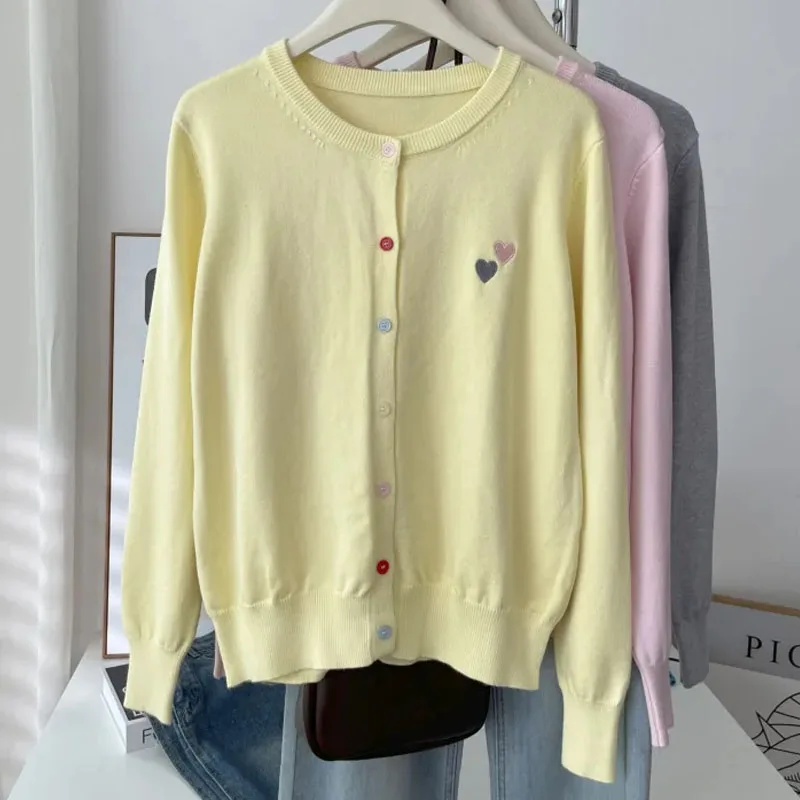 Sueter Feminino, suéteres de moda, suéter tejido blanco con cuello redondo, cárdigans para mujer, suéter de punto de manga larga, cárdigan, Tops para mujer Q1088