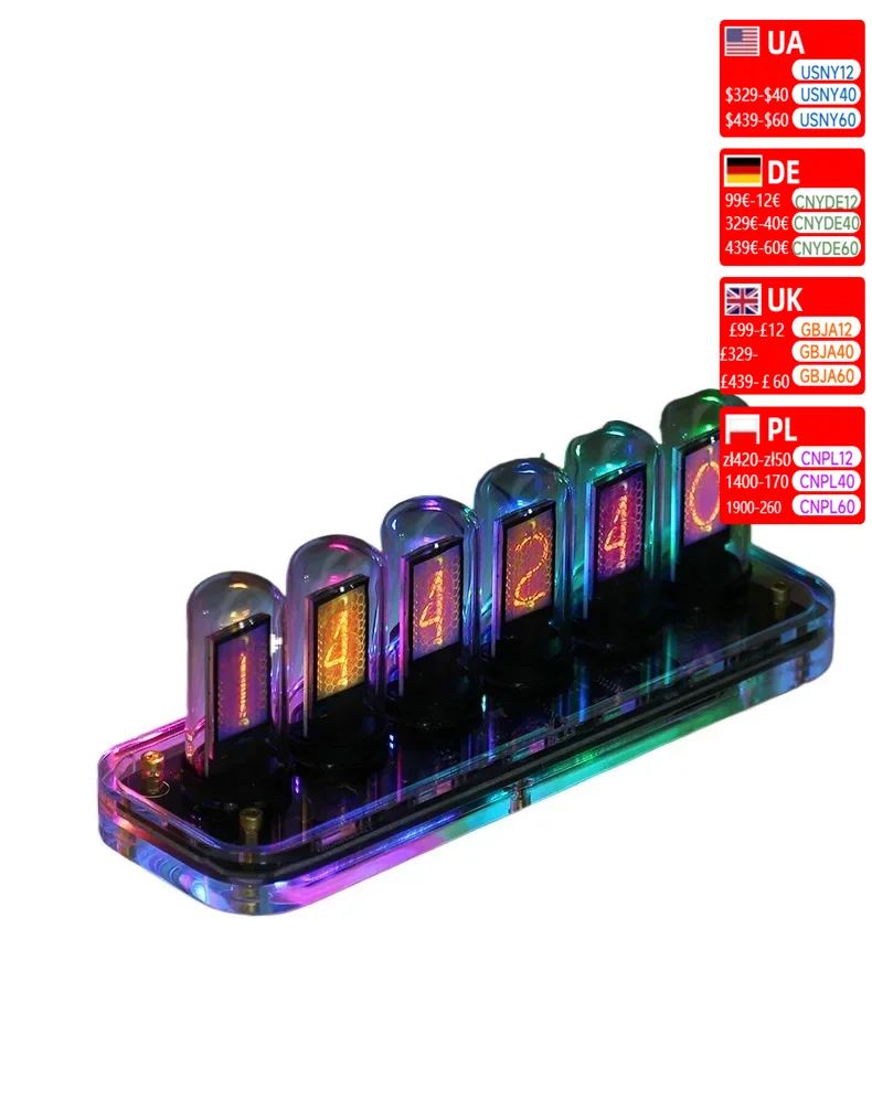 Tube RGB Glow  Clock Desktop Ornament Esports Gift Destiny Stone Gate