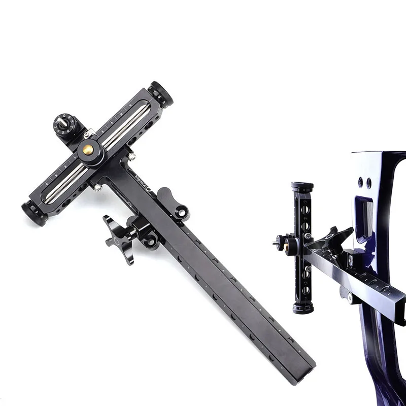 

Archery Recurve Bow Sight T Shape Bow Scope Single Fiber Optical Pin Four-way Adjustable Target Hunitng Shooting Accessories