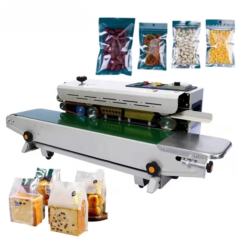 Portable Smart Continuous Band Sealer with Printing Advanced Bag Packing Machine Sealing Machine for Plastics Packages