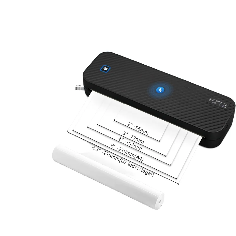 

Popular Small A4 Thermal Printer, Portable Wireless Bluetooth Ink Free Home Printerv
