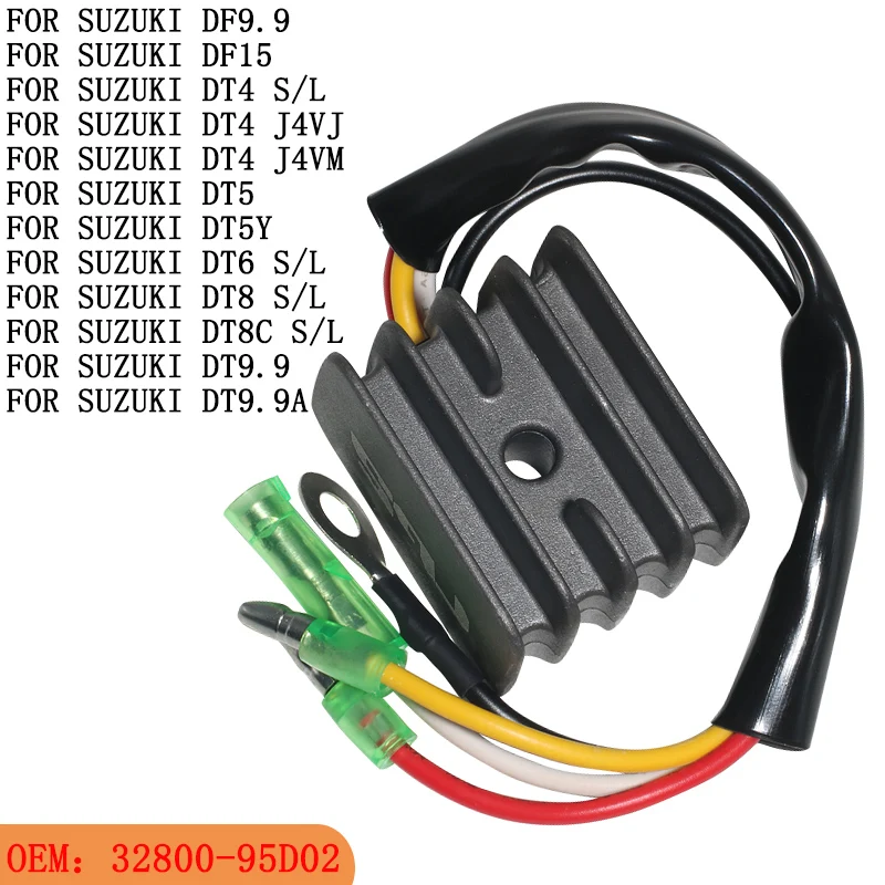 

Выпрямитель регулятора напряжения мотоцикла для Suzuki DF9.9 DF15 DT4 DT5 DT5Y DT6 DT8 DT8C S/L J4VJ J4VM DT9.9C DT9.9A 32800-95D02