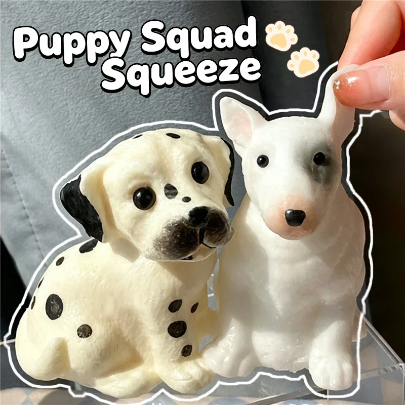 Cute Dalmatian Puppy Bull Terrier Squeeze Squishy Toy Soft Simulation Dog Stress Relief Ornament Adult Anti Anxiety Fidget Gift