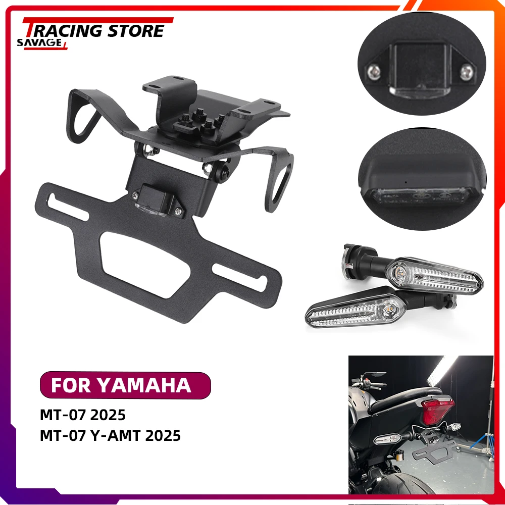 

Adjustable Foldable Fender Eliminator Kit License Plate Holder For Yamaha MT-07 Y-AMT MT07 MT 07 LED Turn Signal Light Indicator