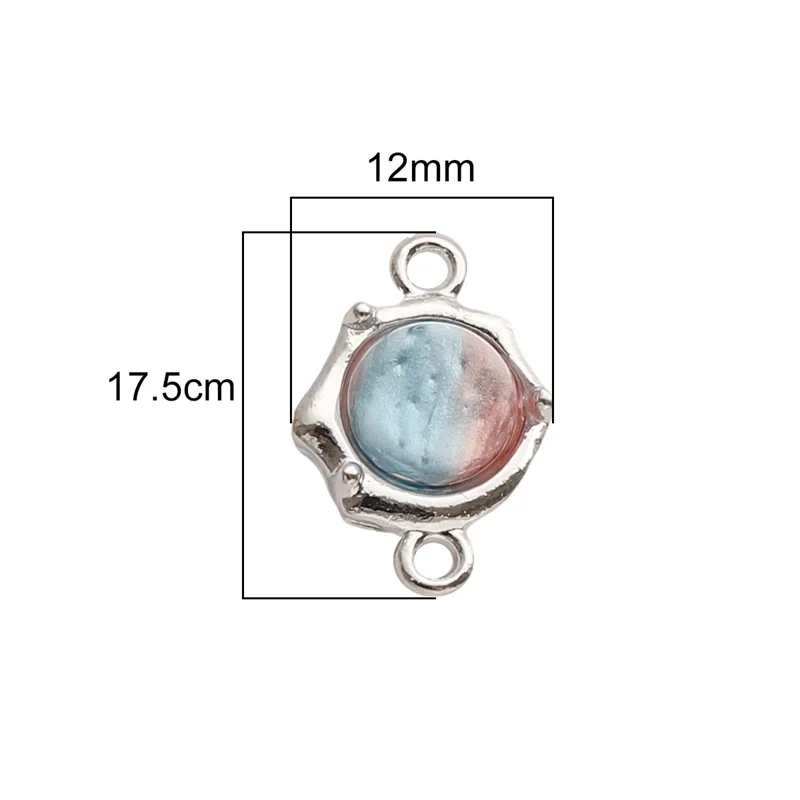 Legering kralen charme Cat Eye steen geverfd dubbele hangende hanger kralen connectoren DIY sieraden armband ketting oorbellen accessoires