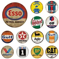 Vintage Retro Extra Gas Oils Round Metal Sign Rustic Decor Wall Art Posters Funny Iron Painting For Home Bar Pub Cafe Garage