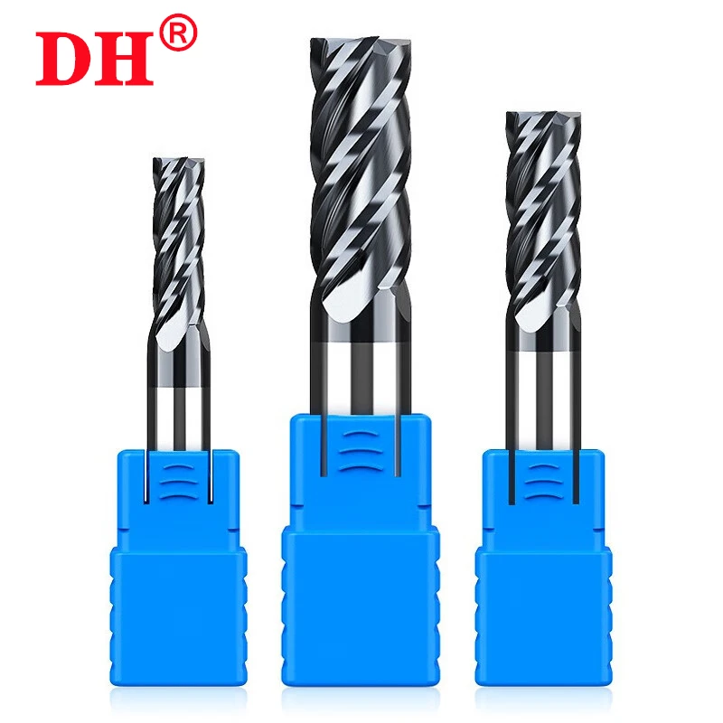 HRC50 4-Flute Nano Coating Tungsten Steel Carbide Face End Mill CNC Maching Tools Stainless Steel Milling Cutter 1-20mm Tools