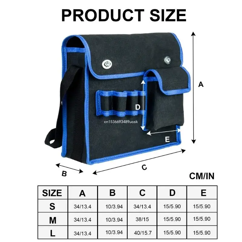 Borsa per attrezzi in tela a bocca larga Borse per attrezzi capacità per uomo Strumento domestico portatile